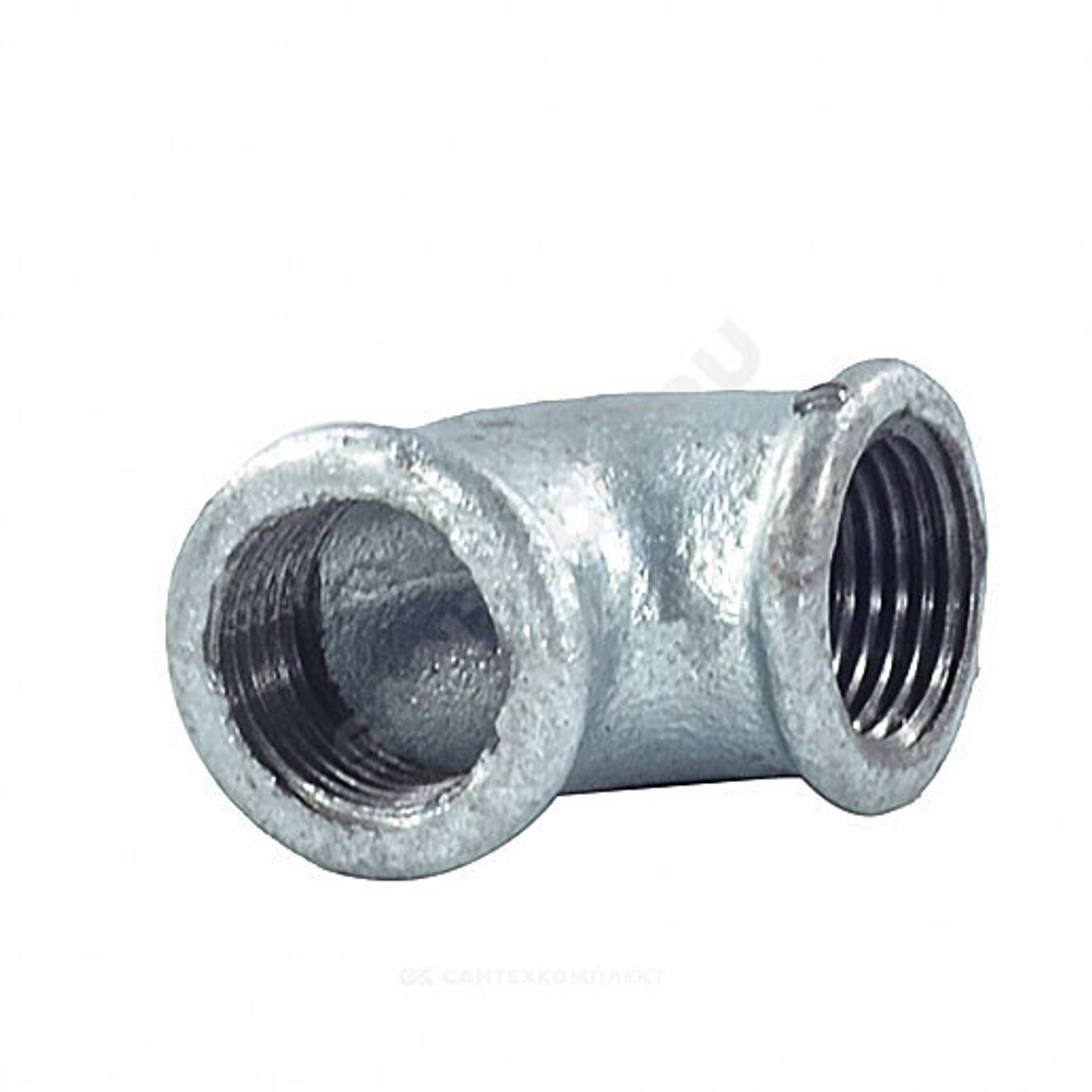 Угольник проходной чугун оц Ду 40 (1 1/2") ВР/ВР Fittex