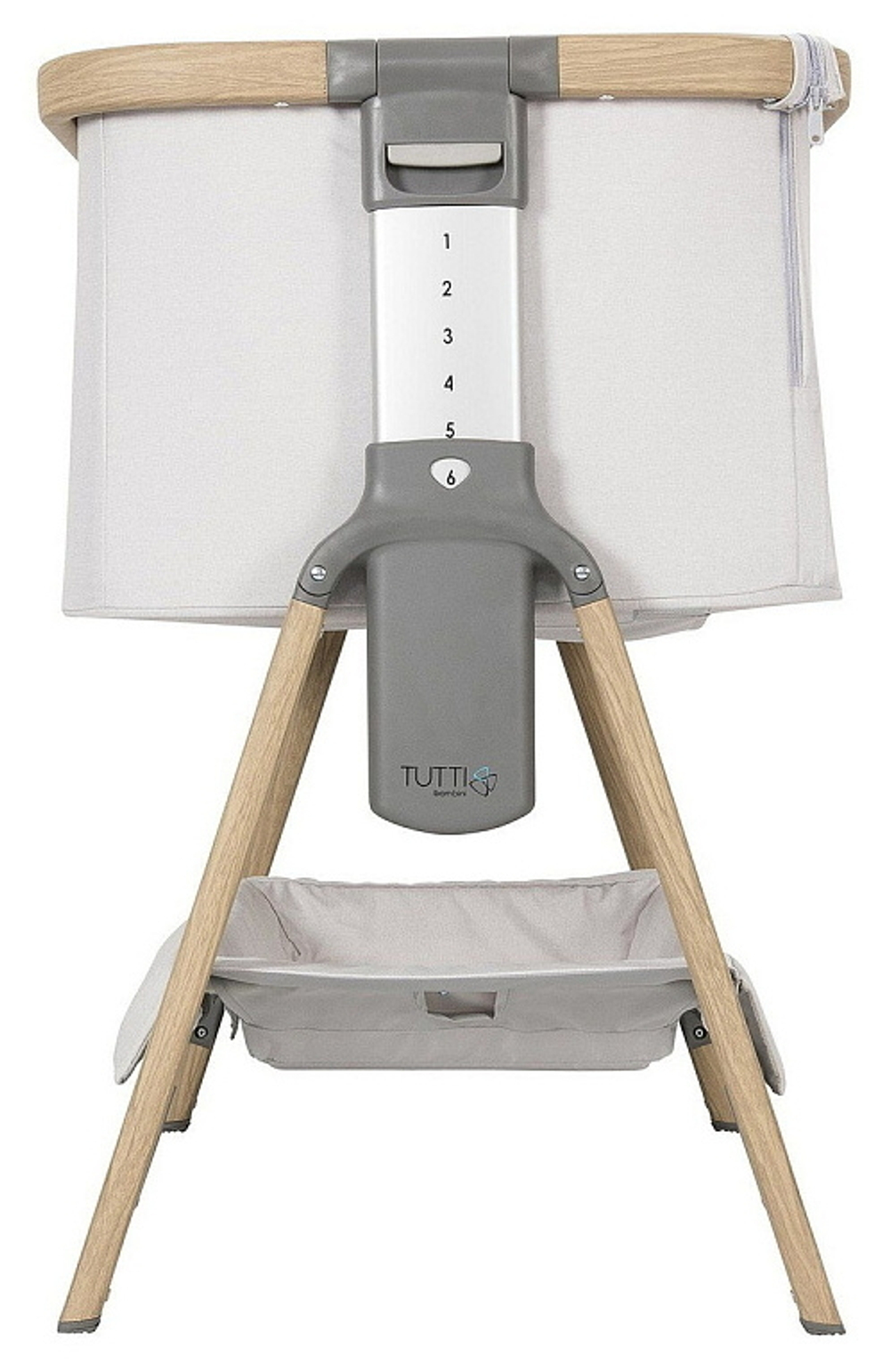 Колыбель приставная Tutti Bambini CoZee c колёсами GTD Oak/Silver