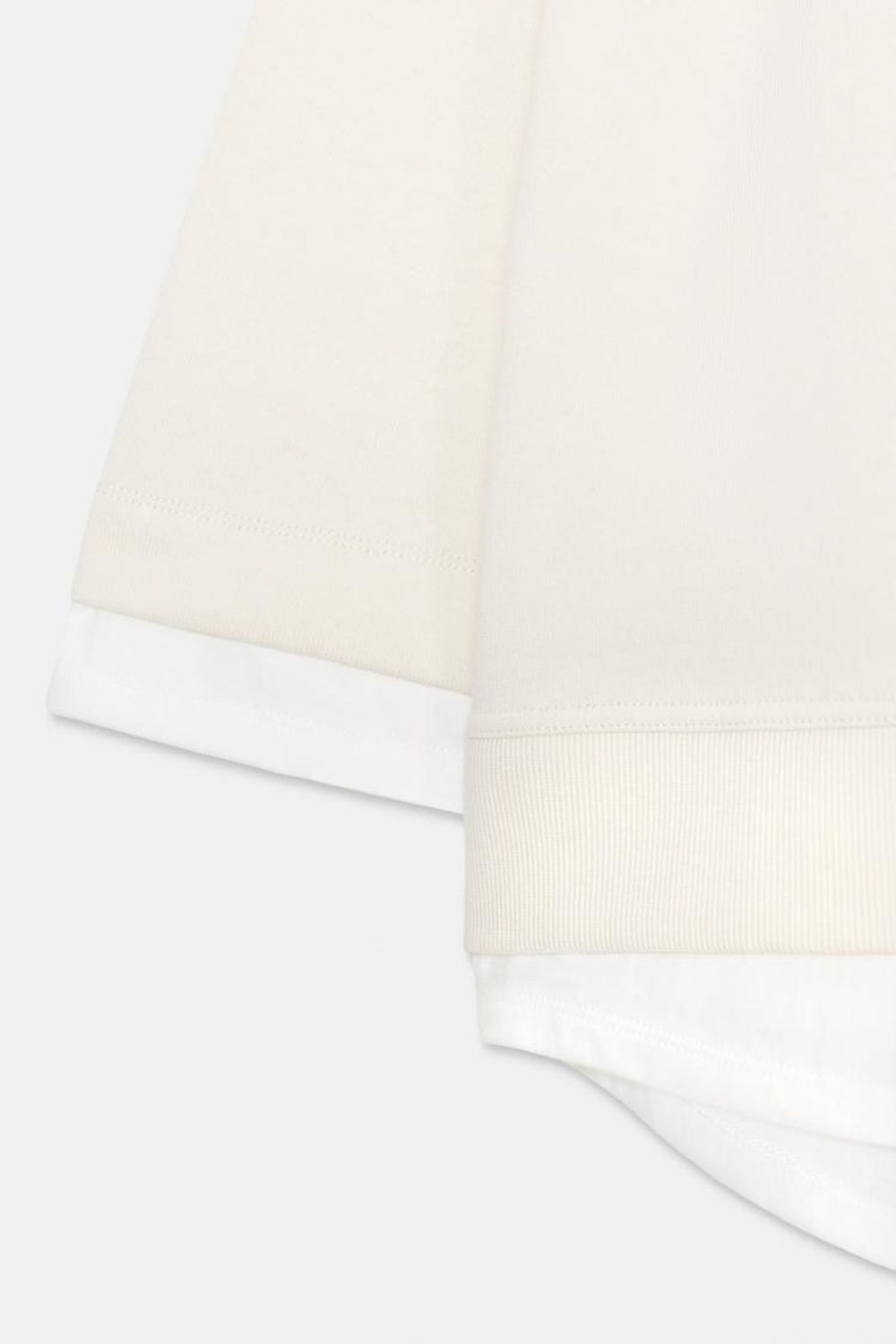 ZARA КОМБИНИРОВАННАЯ ТОЛСТОВКА С ДЛИННЫМИ РУКАВАМИ, ЭКРЮ