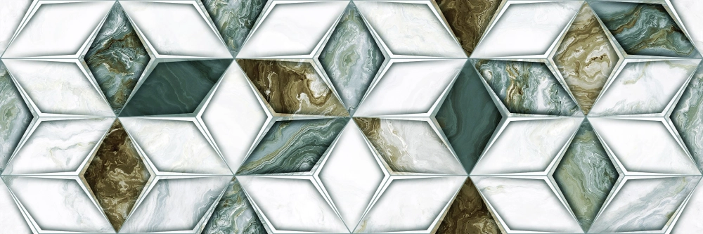 Керамическая Плитка Декор PRIMAVERA/IND Hypnose Malachite Decor 04 DG17-04 glossy 300х900х9,8 1,08