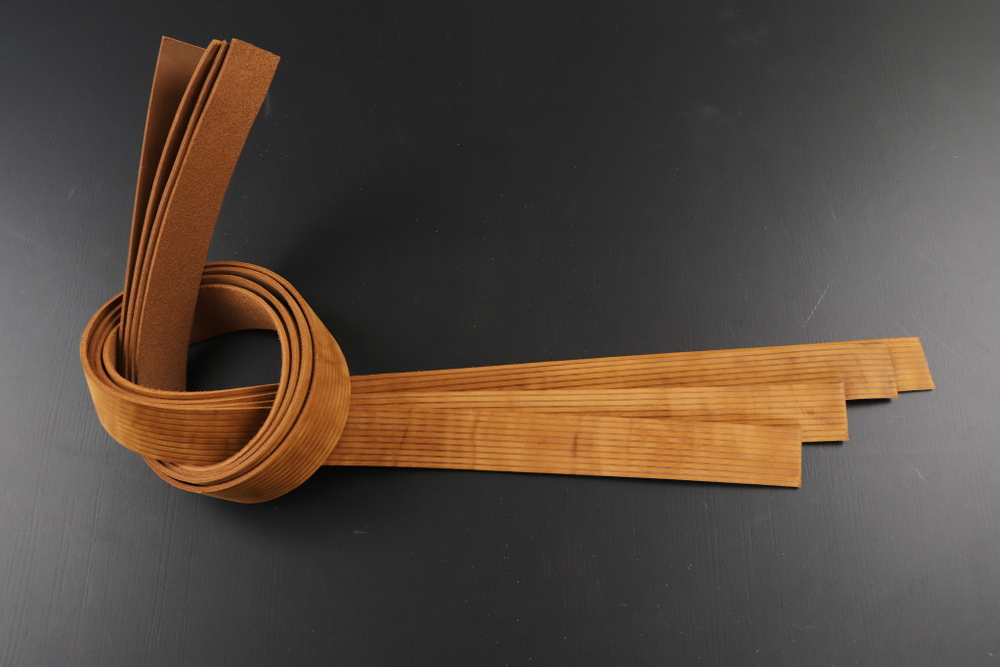 Ременная заготовка Шелк Коньяк + Плита Вельвет