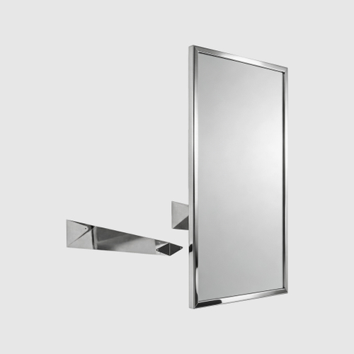 Зеркало настенное наклонное 800х600 мм нерж. сталь NOFER 08024.B глянцевый