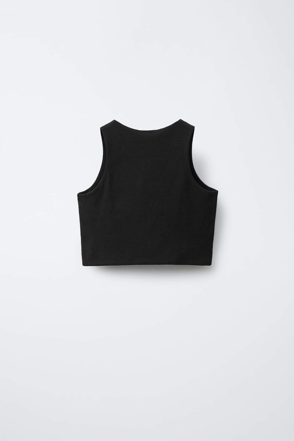 ZARA УКОРОЧЕННЫЙ ТОП НА БРЕТЕЛЯХ, ЧЕРНЫЙ