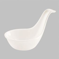 Ложка для комплимента 30 мл белая фарфор P.L. Proff Cuisine [6]
