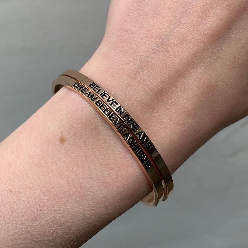 Браслет Believe in Dreams, розовая позолота