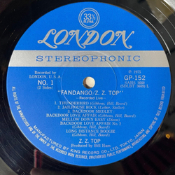 Винтажная виниловая пластинка LP ZZ Top Fandango (Japan 1975) (No Obi) Long Distance Boogie