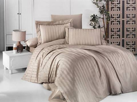 Сатин страйп бежевый