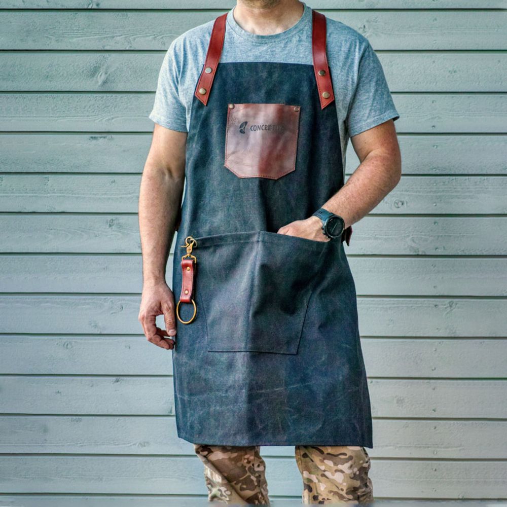 Фартук для готовки с кожаными вставками