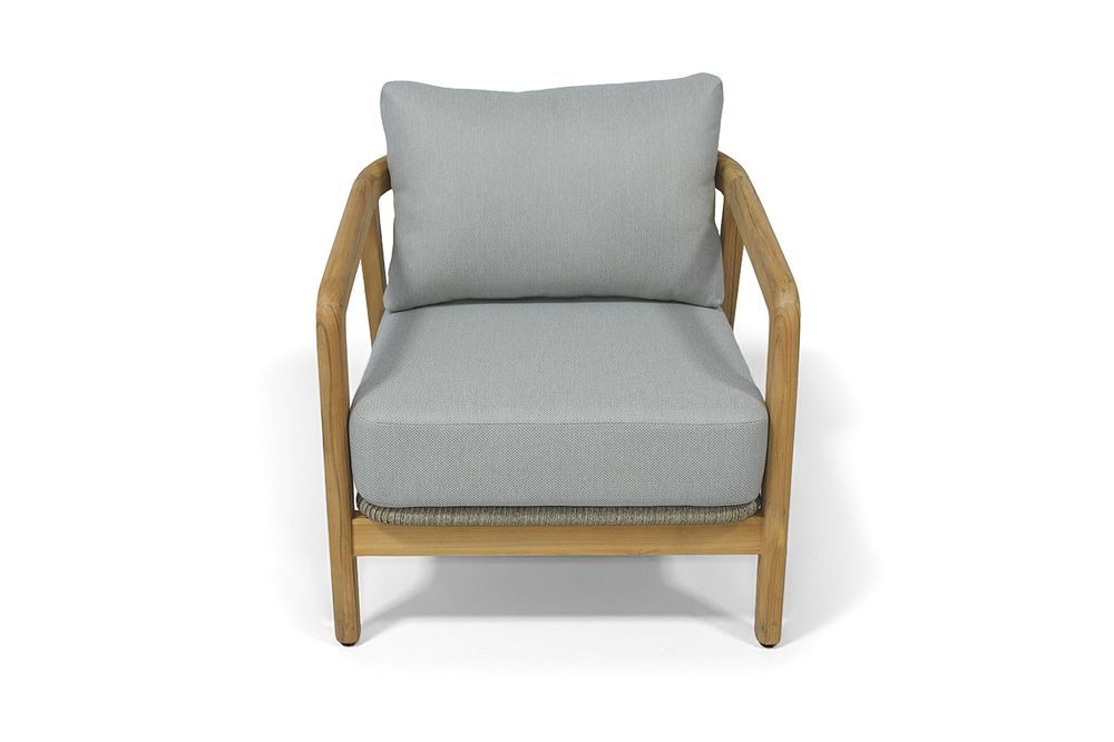 "Лейпциг" кресло из тика, цвет серый