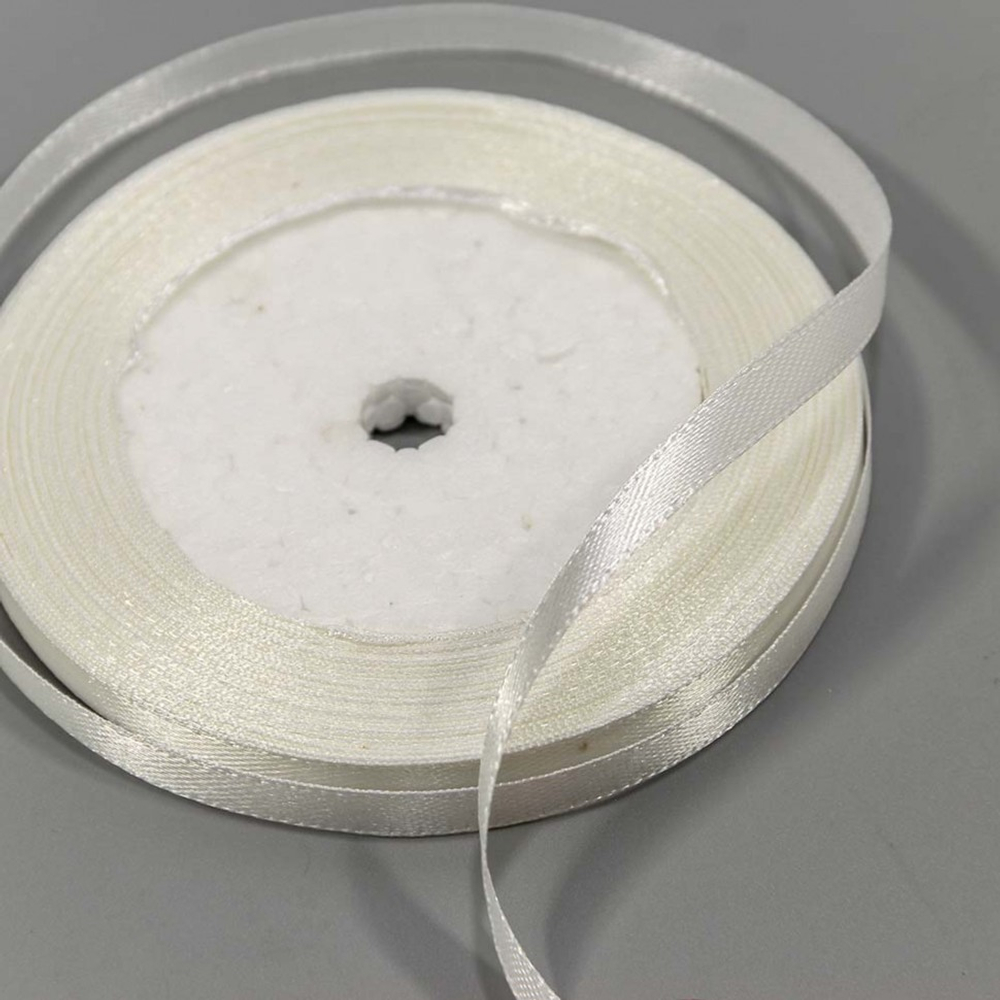 Лента Атласная 0,6см х 28м Сатин (Белый)