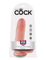 Фаллоимитатор с мошонкой 7" Cock with Balls на присоске - 19,4 см.