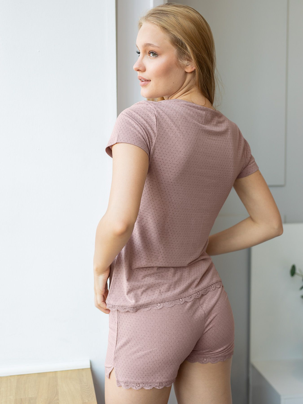 Женский домашний комплект-пижама (Размер: XXL) (Цвет: сиреневый)