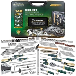 Набор инструментов в пластиковом кейсе (142+6 предметов) RockForce RF-41421-5 GOLD
