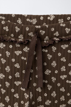 ZARA ЛЕГИНСЫ В РУБЧИК С ПРИНТОМ, ШОКОЛАДНЫЙ