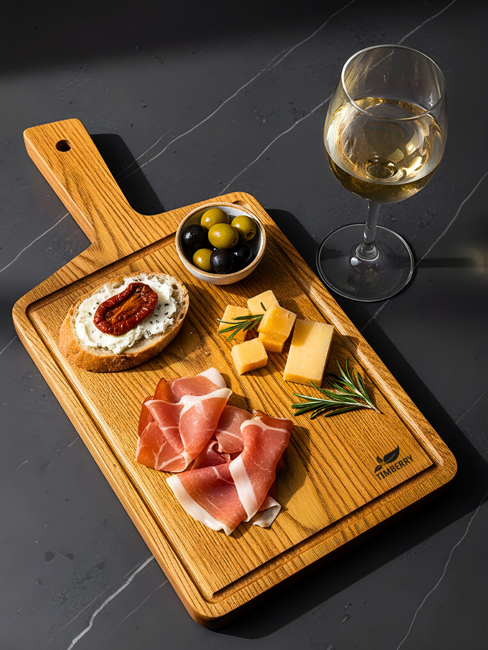 Разделочная доска 34х17 см с ручкой