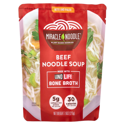 Miracle Noodle, Bone Broth, говяжий суп с лапшой, 215 г (7,6 унции)