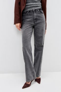 Джинсы wide leg серого цвета