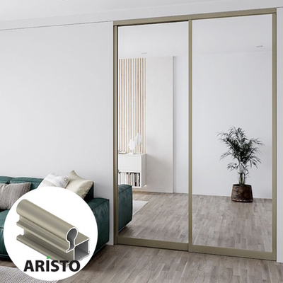 Дверь-купе ARISTO О, зеркало, профиль шампань матовая