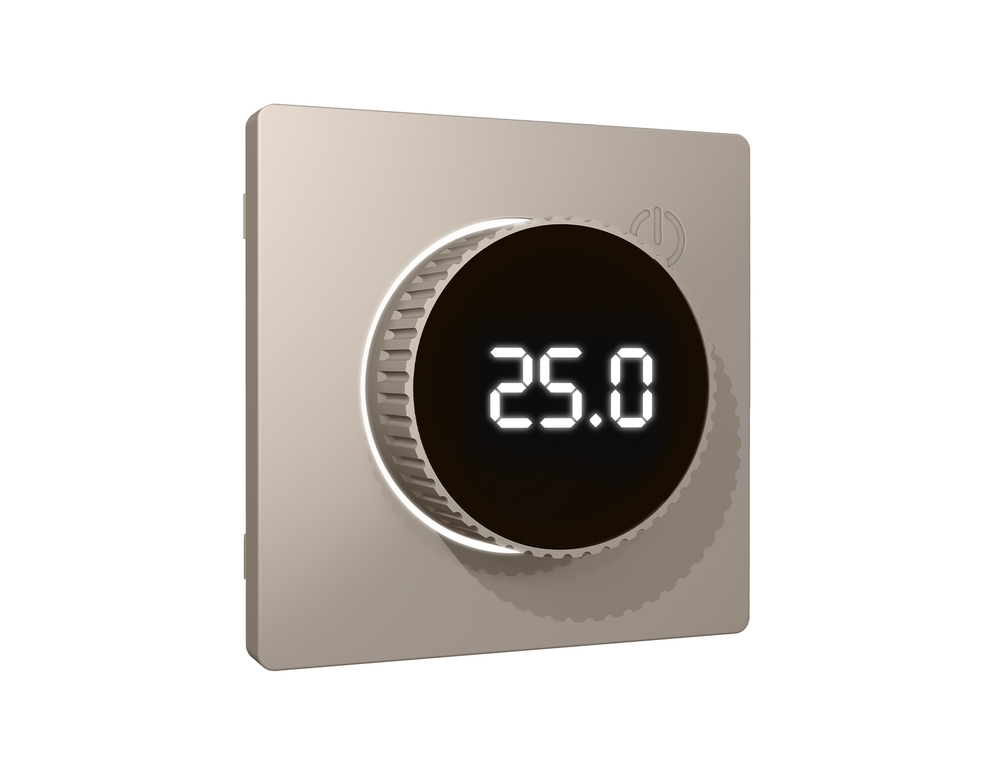 AP3658 Лицевая панель ALFA (Серо-бежевый матовый) для терморегулятора теплого пола с цифровым дисплеем QUANT
