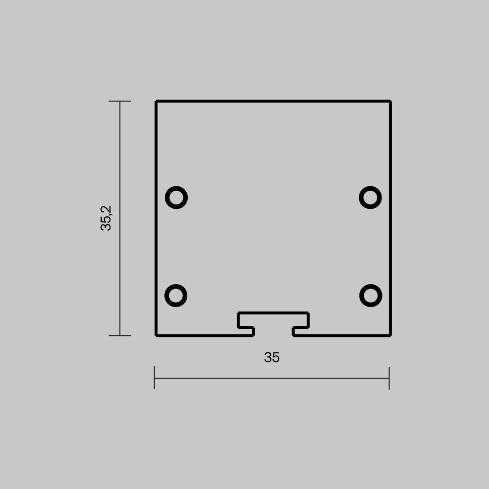 Комплект заглушек (для профиля 35×35) 2 шт., Maytoni ALM-35-S-EC 642037