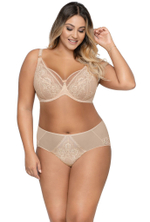 Соблазнительный бюстгальтер на каркасах с мягкими чашками +size (Размер: 75L) (Цвет: телесный)