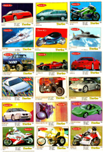 Вкладыши от жвачки Turbo Yellow - Турбо 63 штуки без повторов. Серия 261 - 330.