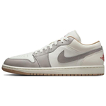 Jordan Air Jordan 1 Cushioning Low top Vintage Basketball Shoes Men's Beige Gray/Sail White