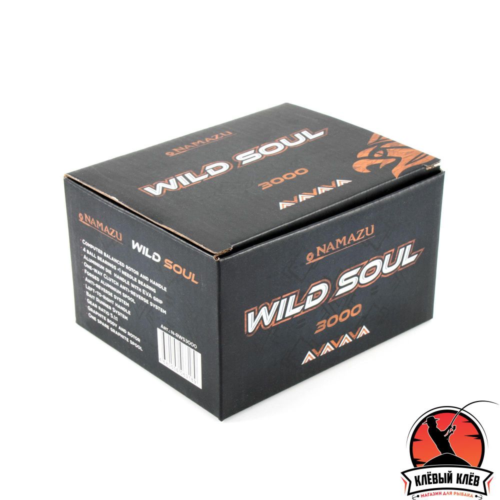 Катушка безынерционная Namazu Wild Soul WS3000, 4+1 подш., метал. шпуля + запасная графит. шпуля/20/
