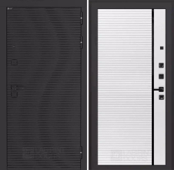 Входная металлическая дверь VOLCANO (ВОЛЬКАНО) Антрацит софт / 22 Белый софт, черная вставка