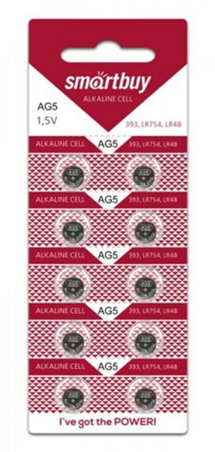 Батарейка-таблетка G5-10B Smartbuy Alkaline, блистер, цена за 1 шт