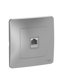 Розетка компьютерная 1-м СП Blanca RJ45 кат.5E алюм. SE BLNIS045003