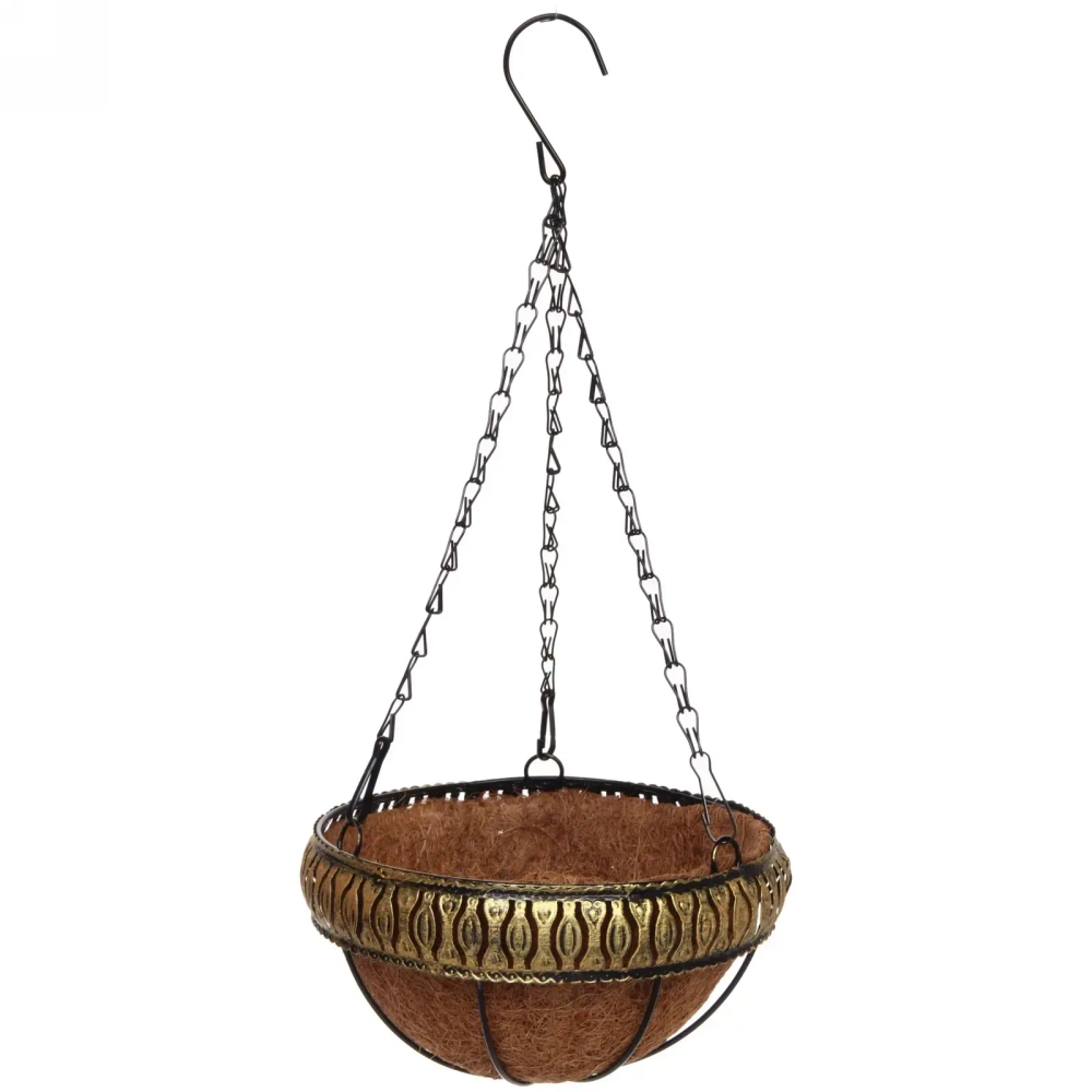 Кашпо для цветов 1,2л «Коковита» с кокосовым волокном, подвесное d=20см P124 ДоброСад