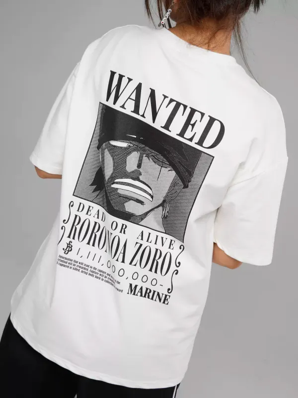Футболка оверсайз с принтом Zoro One Piece белая