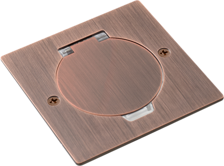 Лючок Surface 2 мод. (1 мод. 45х45 мм.),  круглая крышка,  красная медь,  IP44