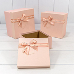 Коробка 21х21х12.3 см Набор 3 шт (Бежевый)