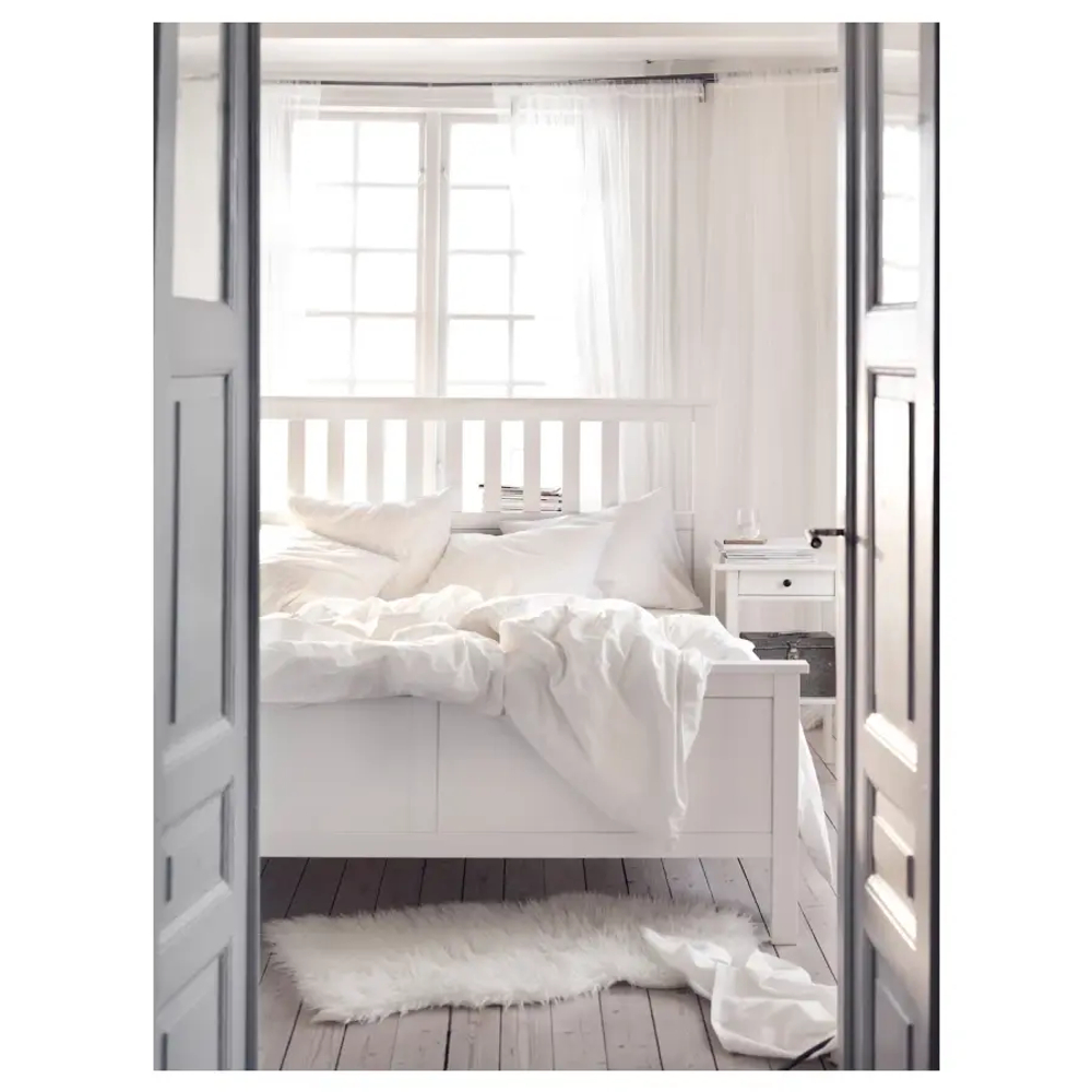 Каркас кровати - IKEA HEMNES, 200х140 см, матрас средне-жесткий, белый, ХЕМНЕС ИКЕА