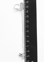 Набор сережек " Серьги-кольца с цепочкой + серьги-гвоздики". Лезвие, крестик и череп. 4 шт.