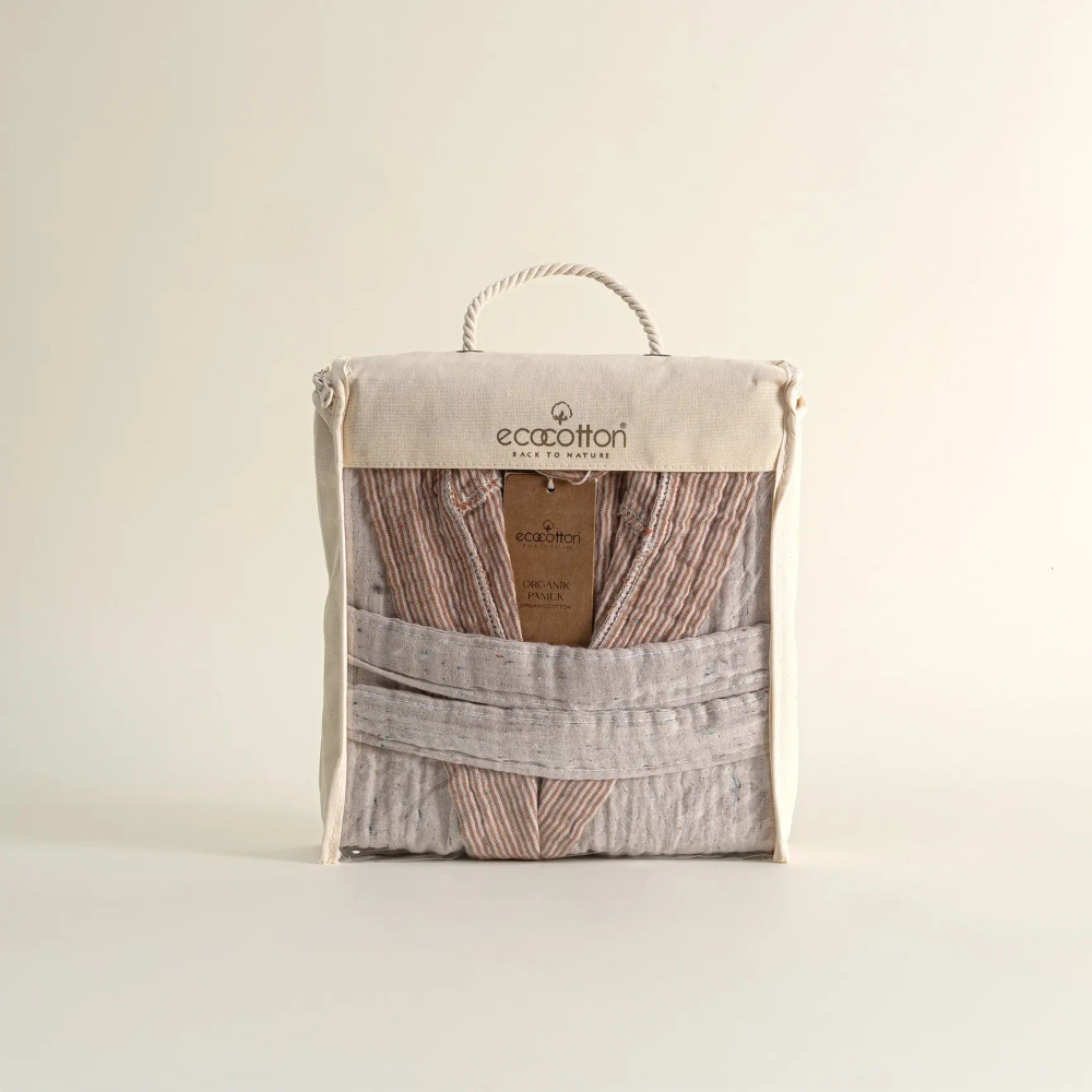 Детский халат Melinda из органического муслина | коричневый