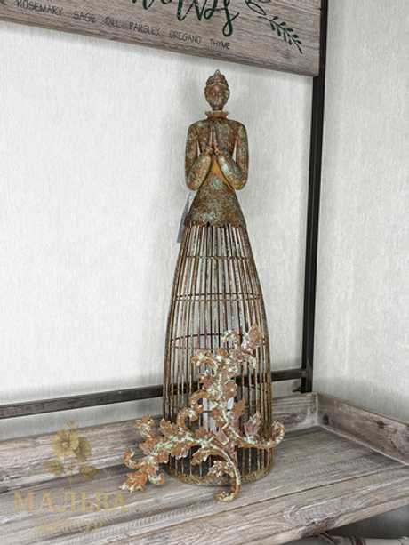 Декоративный подсвечник Clayre & Eef "Античный Ангел" из металла 29x17x58 см