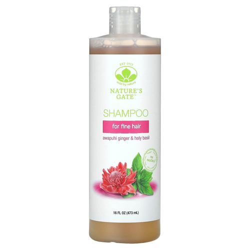 Mild By Nature, Nature's Gate, шампунь для тонких волос, с имбирём авапухи и базиликом, 473 мл (16 жидк. унций)