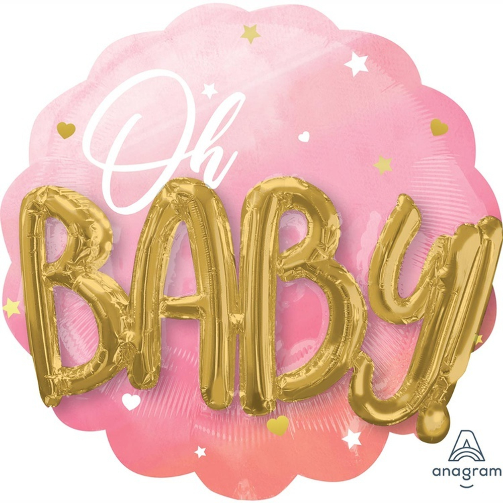 Фольгированная фигура, Oh Baby Буквы 3D девочка P75, 28"/71CM
