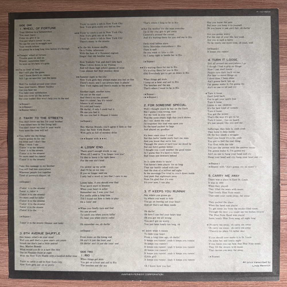 Виниловая пластинка The Doobie Brothers ‎– Takin' It To The Streets LP