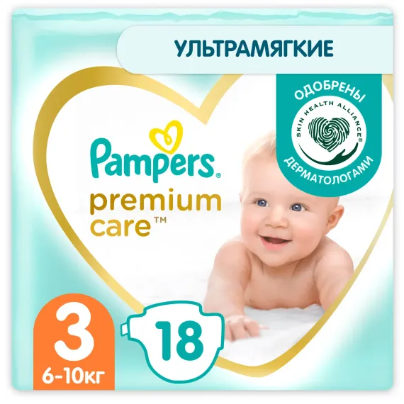 Подгузники Pampers Premium Care 3 (6-10 кг) 18 шт.