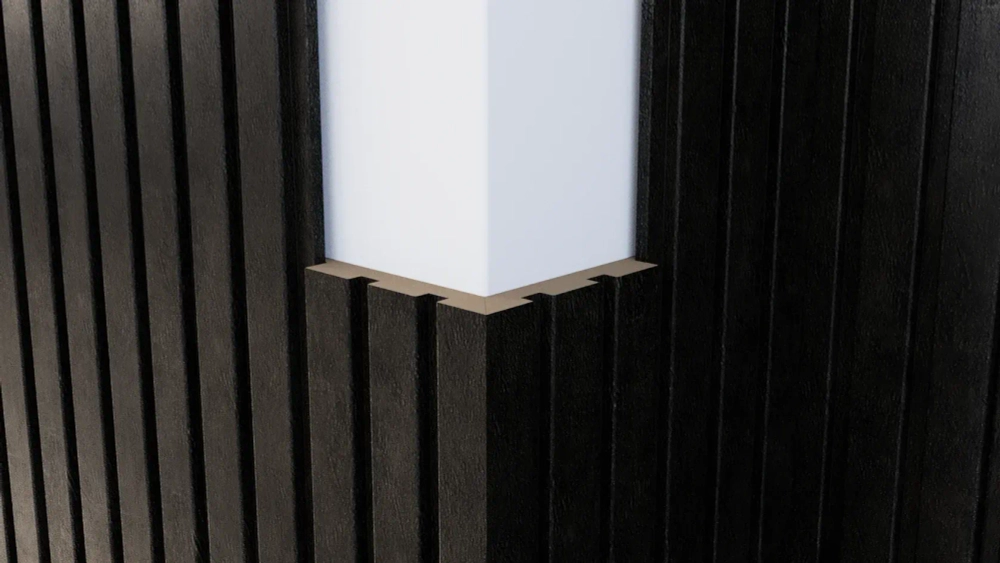Реечная стеновая панель МДФ, Лофт Черный, 2800*116*16