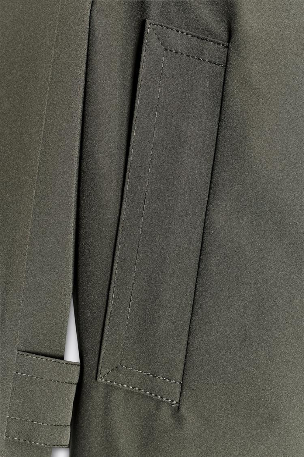 ZARA ДВУБОРТНЫЙ ВЕТРОНЕПРОНИЦАЕМЫЙ ТРЕНЧ, ХАКИ