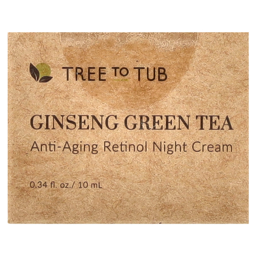 Tree To Tub, Ginseng Green Tea, антивозрастной ночной крем с ретинолом, 10 мл (0,34 жидк. унц.)