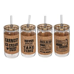 GAEM Бутылка с трубочкой, 410 мл, L7 W7 H14,5 см, 4в.