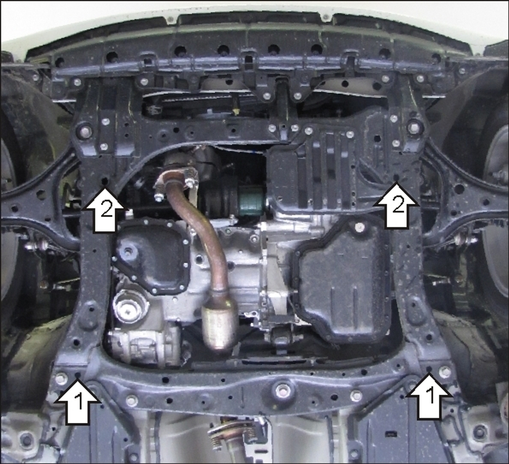 Защита стальная 2 мм Д, КПП Toyota IQ MOTODOR.02548