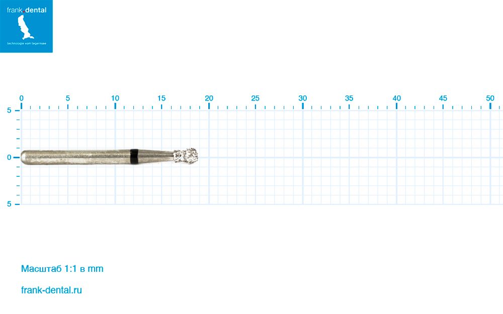 Бор алмазный черный Frank Dental типа FG - D.802.016.SG.FG