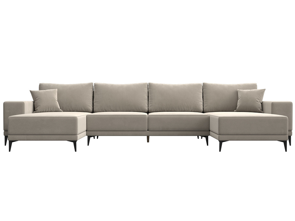 Диван П-образный Льюес, Бежевый, Микровельвет, 122415